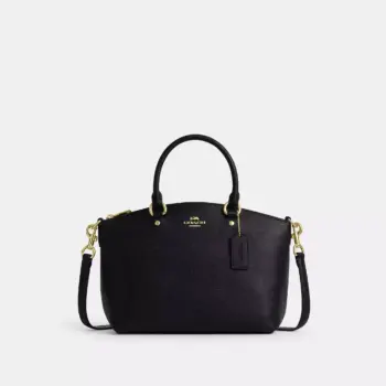 Coach Sadie Satchel Bag In Crossgrain leather (Black)