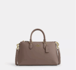 Coach Georgia Satchel Bag In Pebble Leather (Dark Stone)