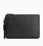 Coach Charter Pouch Signature Canvas (Charcoal) - Boutique Collection