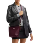 Coach Logan Duffle Bag In Crossgrain leather (Dark Wine)