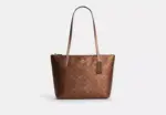 Coach Fiona Zip Tote Bag In Signature Canvas (Brown Cooper)