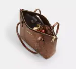 Fiona Zip Tote Bag In Signature Canvas (Brown Cooper)