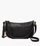 Fossil Skylar Small Crossbody in Leather/Polyurethane Trim (Black)
