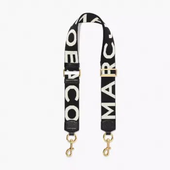 Marc Jacobs The Logo Webbing Strap (Black White)