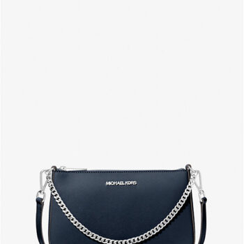 Michael Kors Jet Set Medium Saffiano Leather Crossbody Bag (Navy)