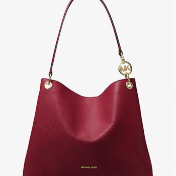 Michael Kors Christina Large Pebbled Leather Shoulder Bag (Cherry)