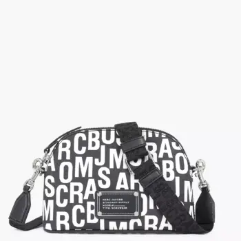 Marc Jacobs Jumbled Logo Trademarc Dome Crossbody (Black White)