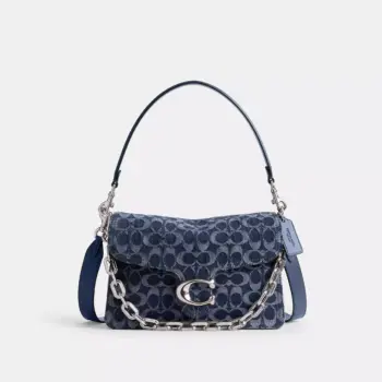 In Transit - Coach Chain Tabby Shoulder Bag In Signature Denim (Deep Blue Multi) - Exclusive Boutique Collection