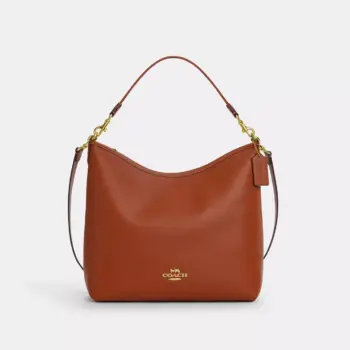 In Transit - Coach Laurel Large Shoulder Bag in Leather (Tan Brown)