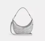 In Transit - Coach Aria Shoulder Bag In Signature Canvas (Grey)