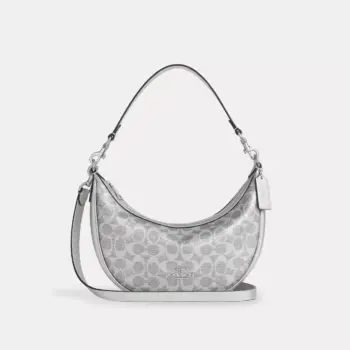 In Transit - Coach Aria Shoulder Bag In Signature Canvas (Grey)