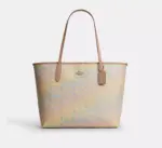 In Transit - Coach City Tote Bag In Rainbow Signature Canvas (Multicolor)