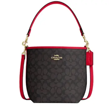 Coach City Bucket Bag In Signature Canvas (Walnut Red)