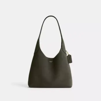 In Transit - Coach Suede Brooklyn Shoulder Bag 28 (Olive) - Exclusive Boutique Collection