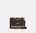 Coach Klare Crossbody Bag In Blocked Signature Canvas (Walnut Tan)