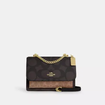 Coach Klare Crossbody Bag In Blocked Signature Canvas (Walnut Tan)