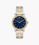 Michael Kors Corey Analog Blue Dial Two Tone Steel Strap Watch for Women (MKO1049)