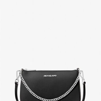 Michael Kors Jet Set Medium Saffiano Leather Crossbody Bag in (Black)