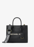 Michael Kors Mirella Small Pebbled Leather Convertible Crossbody Bag (Black)