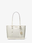 Michael Kors Jet Set Travel Small Logo Top-Zip Tote Bag (Cream Multi)
