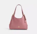Coach Erin Leather Shoulder Bag In pebble Leather (Peony)