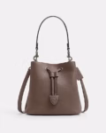 Coach Rowan Bucket In Double Face Pebble Leather (Dark Stone)