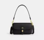 Coach Hadley Leather Shoulder Bag (Black)