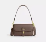 Coach Hadley Leather Shoulder Bag (Dark Stone)
