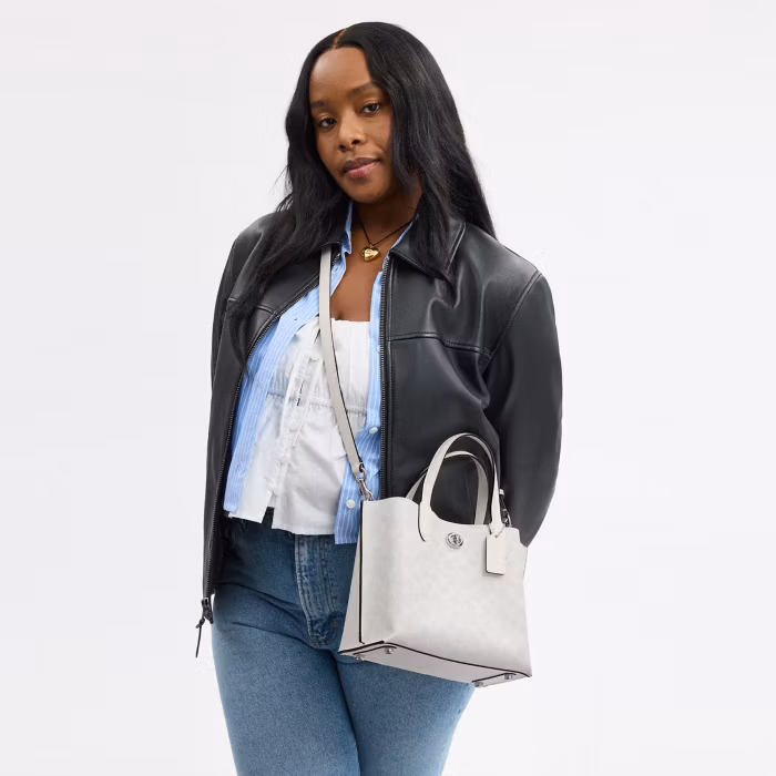 Coach Willow Tote 24 In Signature Canvas (Chalk) – Exclusive Boutique Collection1