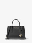 Michael Kors Ruthie Small Pebbled Leather Satchel (Black) - Exclusive Boutique Collection