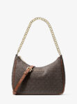 Michael Kors Jet Set Travel Large Signature Logo Convertible Crossbody Bag (Brown)