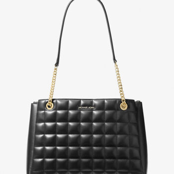 Michael Kors Soho Medium Quilted Tote Bag (Black)