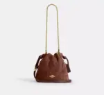 In Transit - Coach Faye Mini Drawstring Bag With Quilting (Maple)
