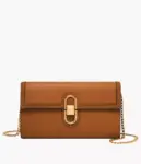 Fossil Avondale Leather Wallet Crossbody Bag (Brown)