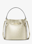 Michael Kors Carson Medium Metallic Convertible Bucket Crossbody Bag (Pale Gold)