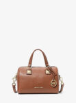 Michael Kors Grayson Small Pebbled Leather Duffel Crossbody Bag (Luggage)