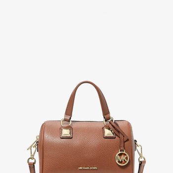 Michael Kors Grayson Small Pebbled Leather Duffel Crossbody Bag (Luggage)