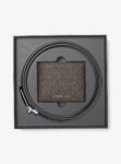 Michael Kors Signature Logo Billfold Wallet and Belt Gift Set (Brown)