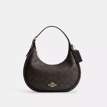 Coach Emily Shoulder Bag In Signature Canvas (Walnut Black)