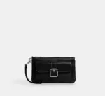 Coach Ashton Leather Wristlet in Glazed leather (Black)
