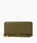 Fossil Logan RFID Zip Around Clutch Wallet (Desert Olive)
