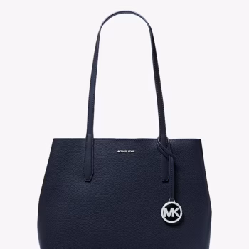 Michael Kors Avalon Medium Pebbled Leather Tote Bag (Navy)