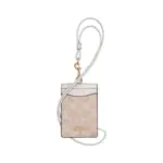 Coach Id Lanyard In Signature Canvas (Sand Chalk)