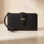 Fossil Emery Tech Leather Clutch Wallet (Black)