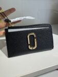 Marc Jacobs The Top Zip Leather Multi Wallet Card Case (Black)
