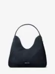 Michael Kors Nayla Medium Suede Hobo Shoulder Bag (Navy)
