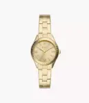 Fossil Rye Three-Hand Date Gold-Tone Stainless Steel Watch (BQW3638)