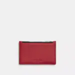 Coach Zip Leather Card Case (True Red)