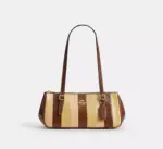 Coach Asher Shoulder Bag With Striped Patchwork (Redwood Multi)
