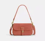 Coach Hadley Shoulder Bag in Suede and smooth leather (Clay)